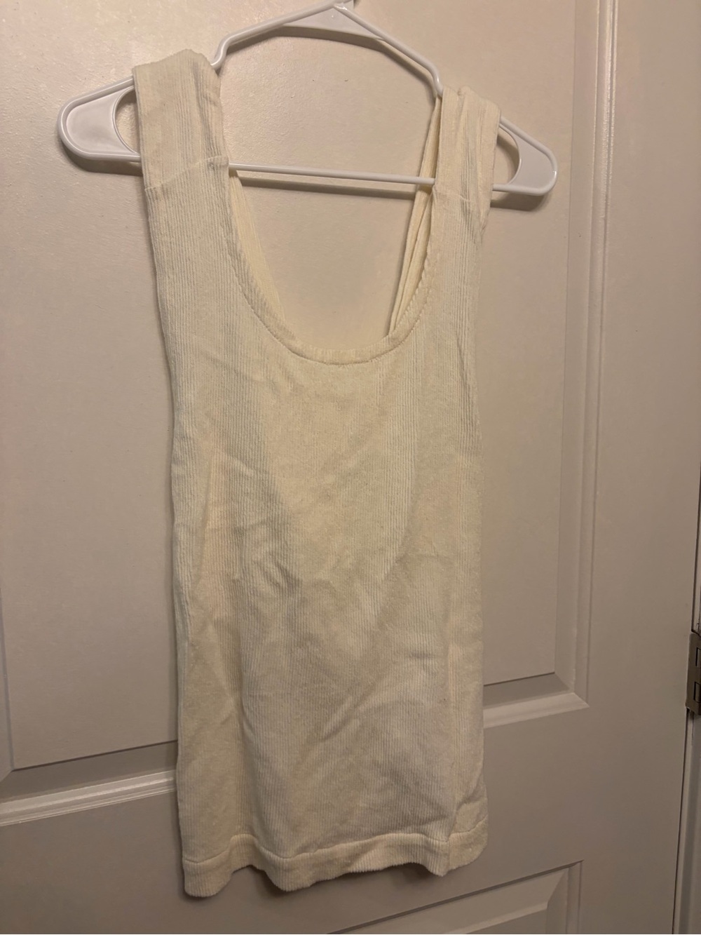 Madewell Cream Ribbed Scoop Tank